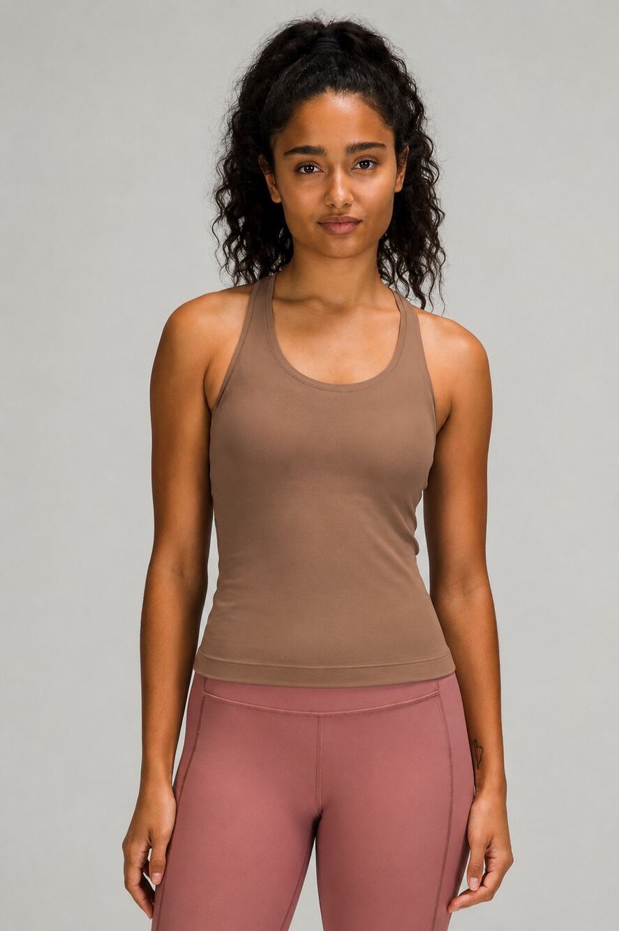 NEW Lululemon Cool Racerback Short Tank Top Nulu Cacao Brown Size 12